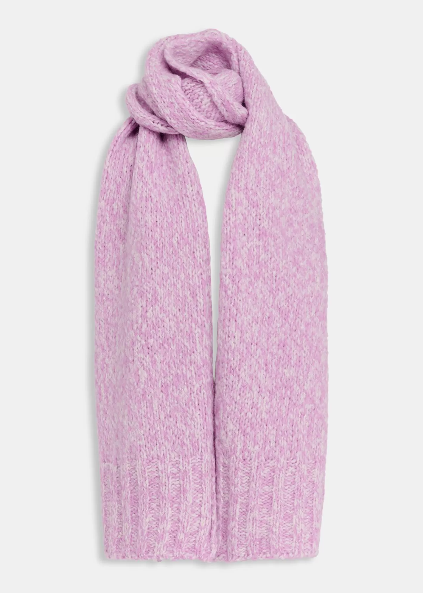 Sale Mauve and ecru mélange knit scarf Fall 2024 Collection | Scarves