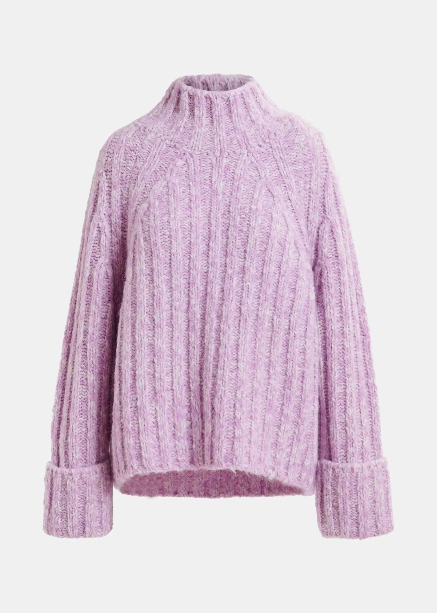 Flash Sale Mauve and ecru mélange knit sweater with turtleneck Fall 2024 Collection | Sweaters & Cardigans