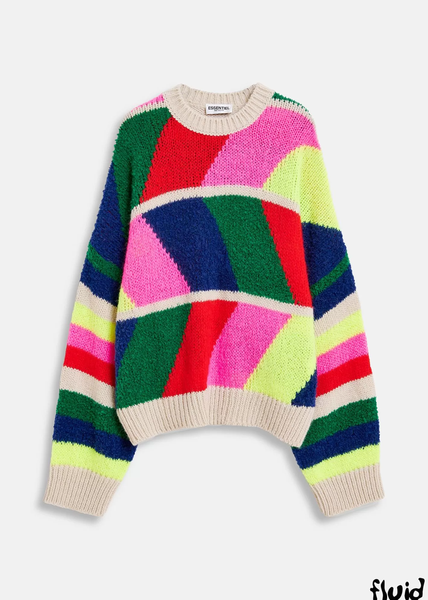 Discount Multicolor geometric intarsia-knitted sweater FLUID Collection | Sweaters & Cardigans