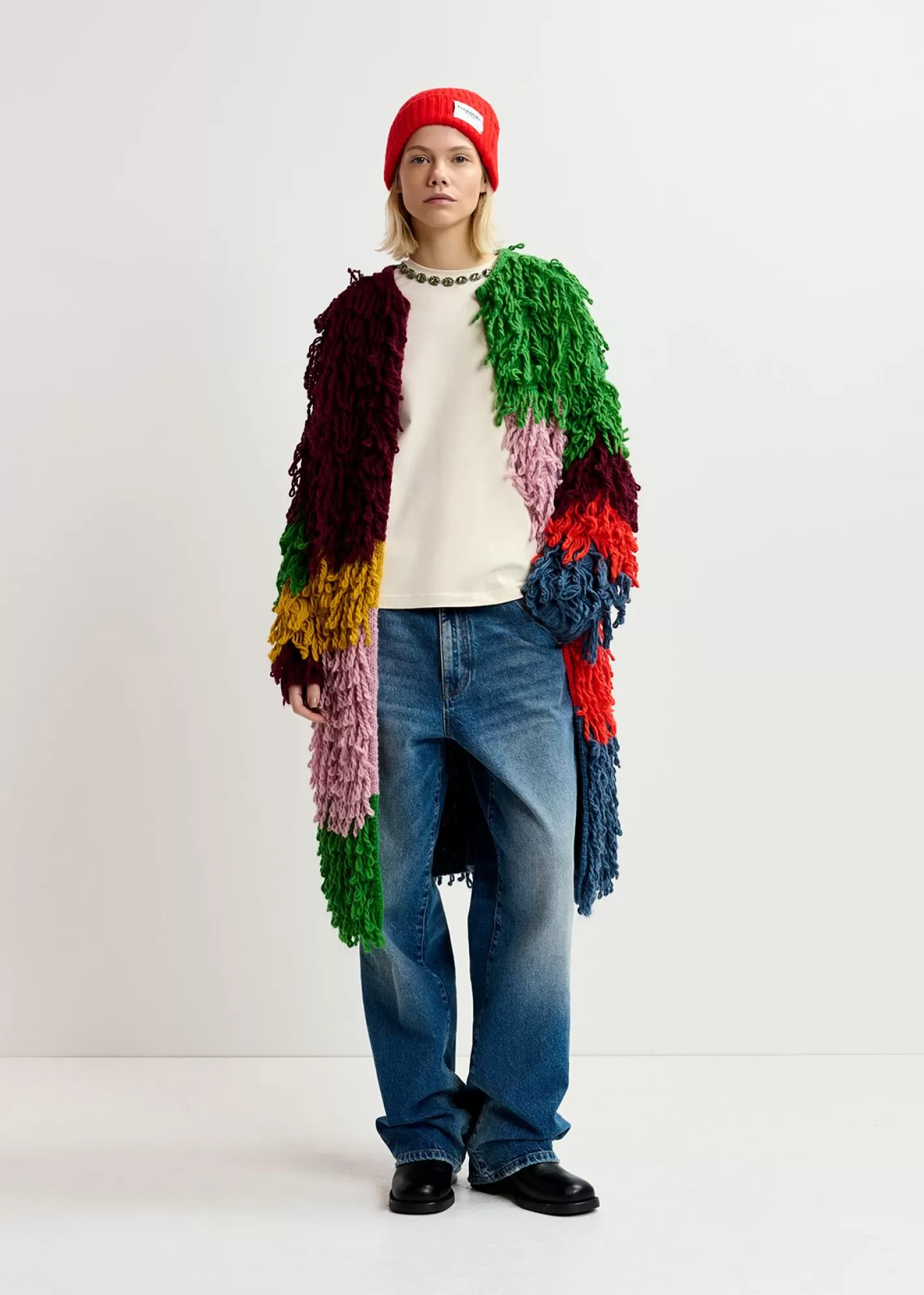 Fashion Multicolor oversized loop stitch knit Fall 2024 Collection | Coats & Jackets