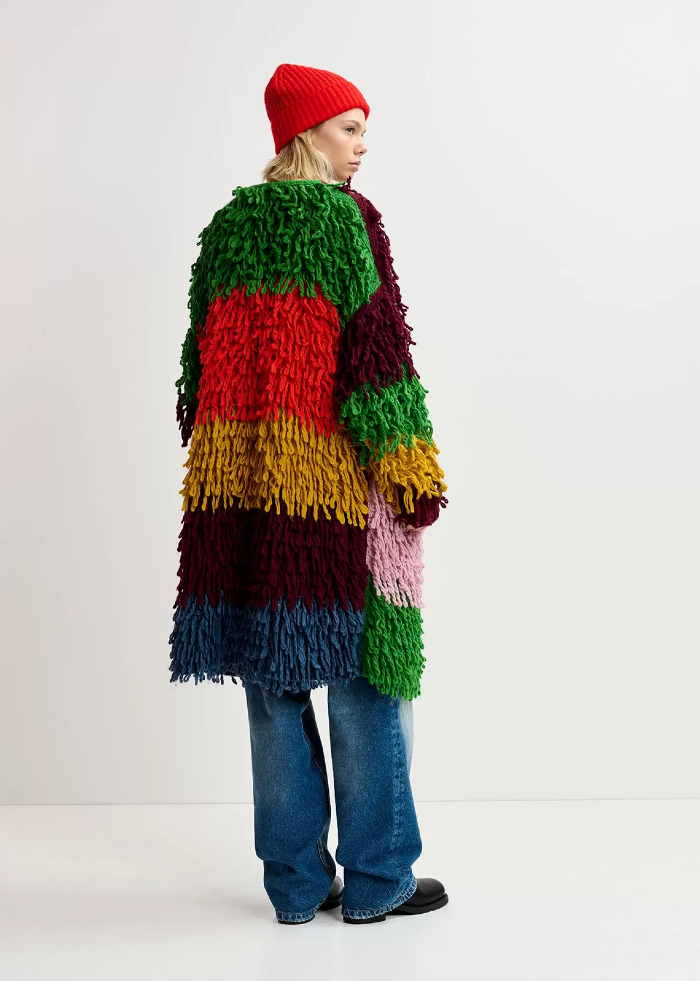 Fashion Multicolor oversized loop stitch knit Fall 2024 Collection | Coats & Jackets