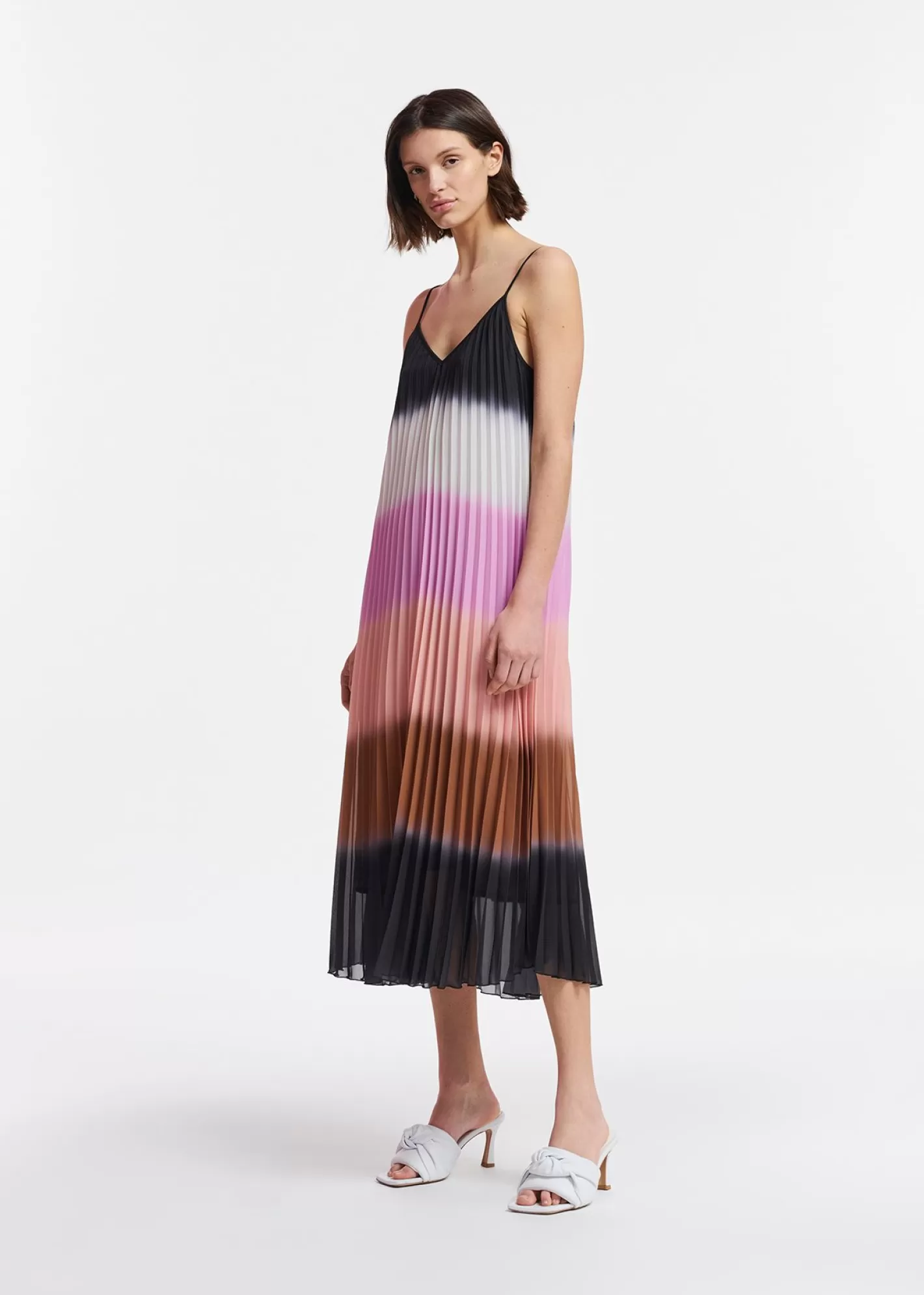 Outlet Multicolor plissé slip dress with gradient effect Fall 2024 Collection | Dresses