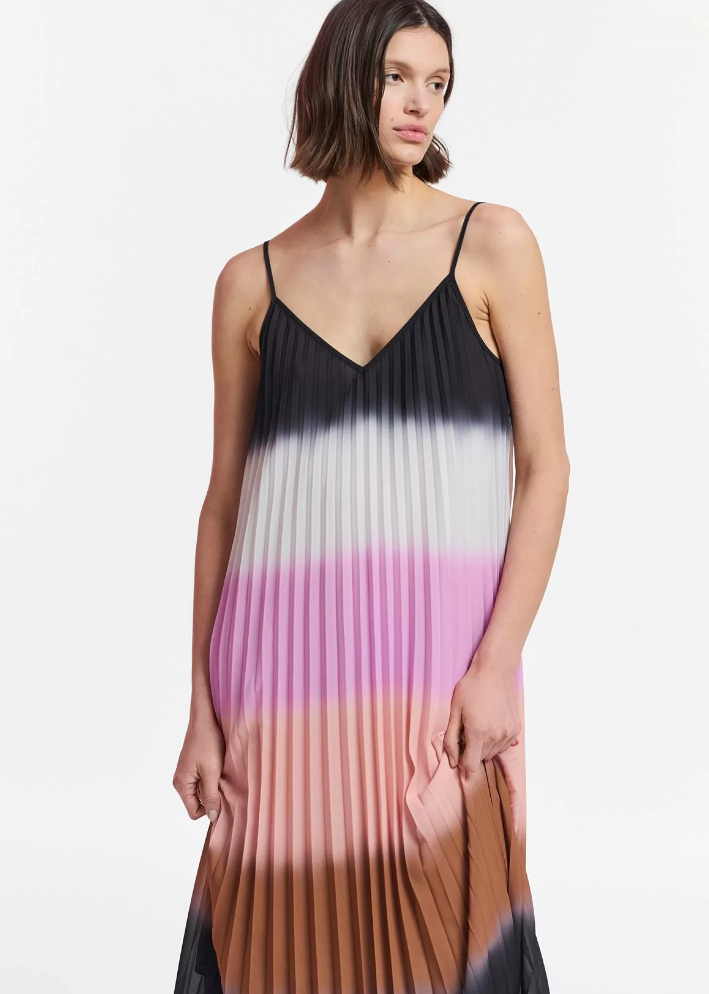 Outlet Multicolor plissé slip dress with gradient effect Fall 2024 Collection | Dresses