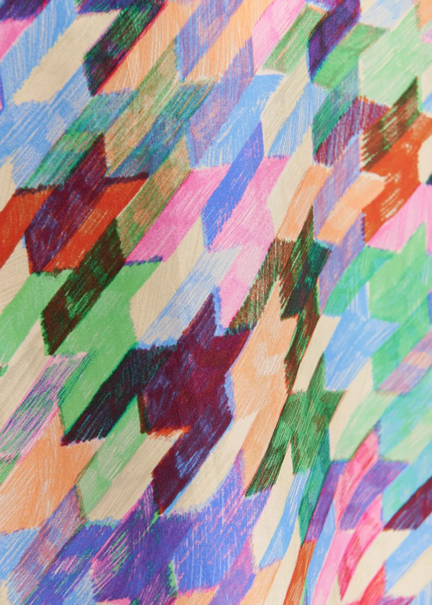 New Multicolor silk top with geometric print Fall 2024 Collection | Prints