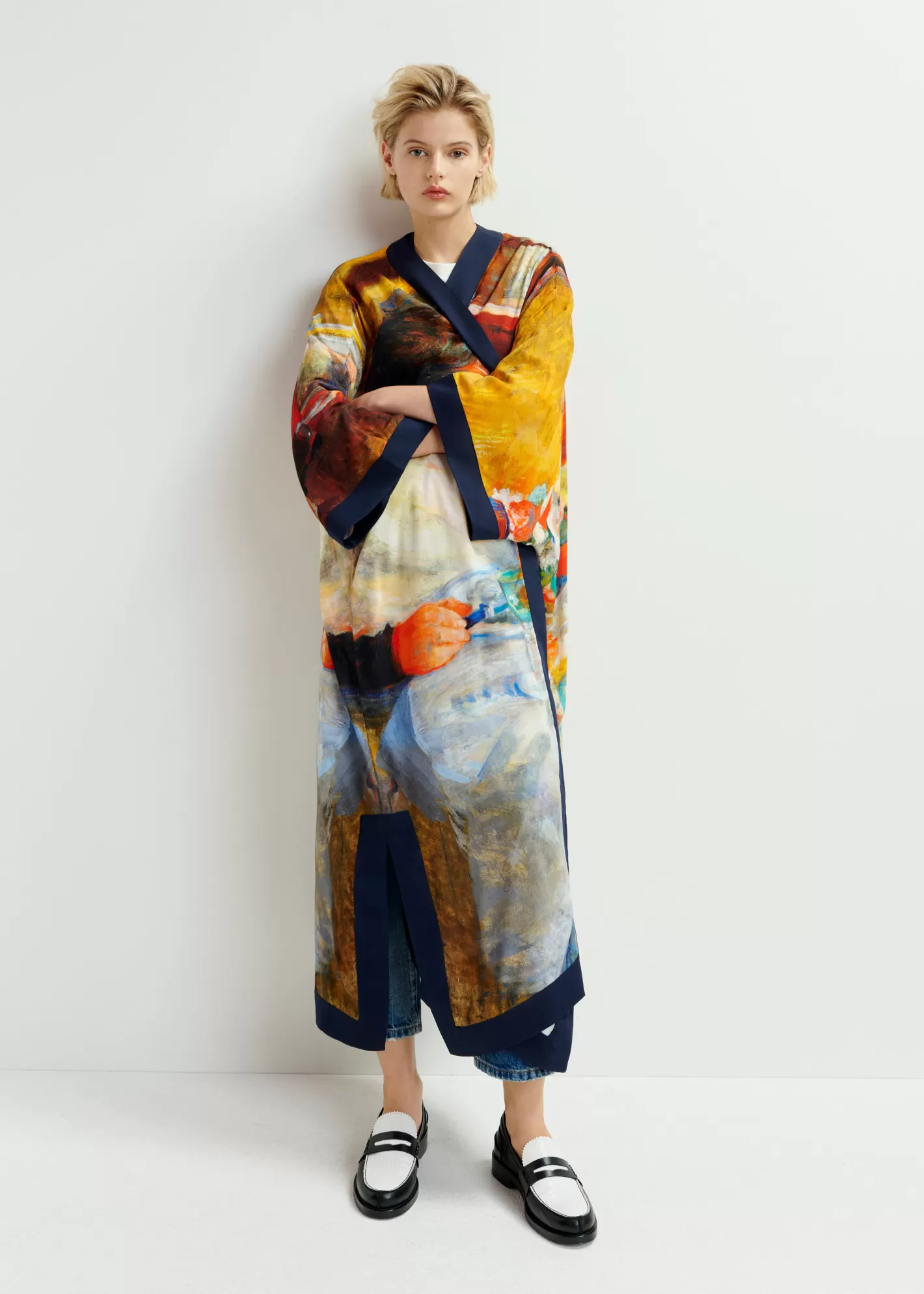 New Multicolor 'The Oyster Eater' kimono - collaboration with KMSKA KMSKA X Essentiel Antwerp | Prints