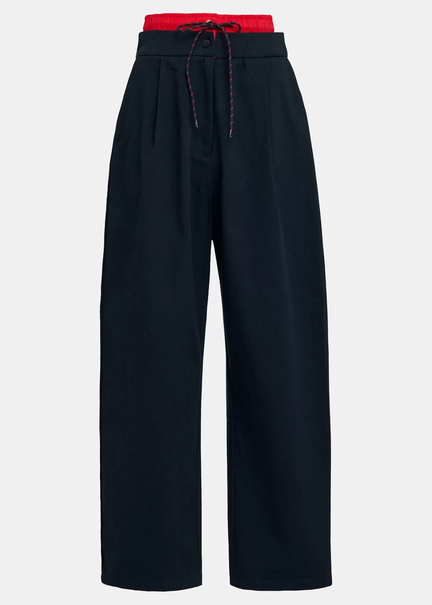 Cheap Navy blue and red double-waist pants Fall 2024 Collection | Pants & Shorts