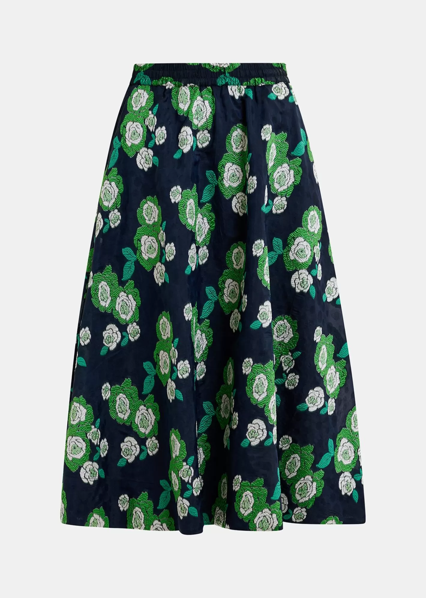 Cheap Navy blue floral-jacquard midi skirt Fall 2024 Collection | Prints