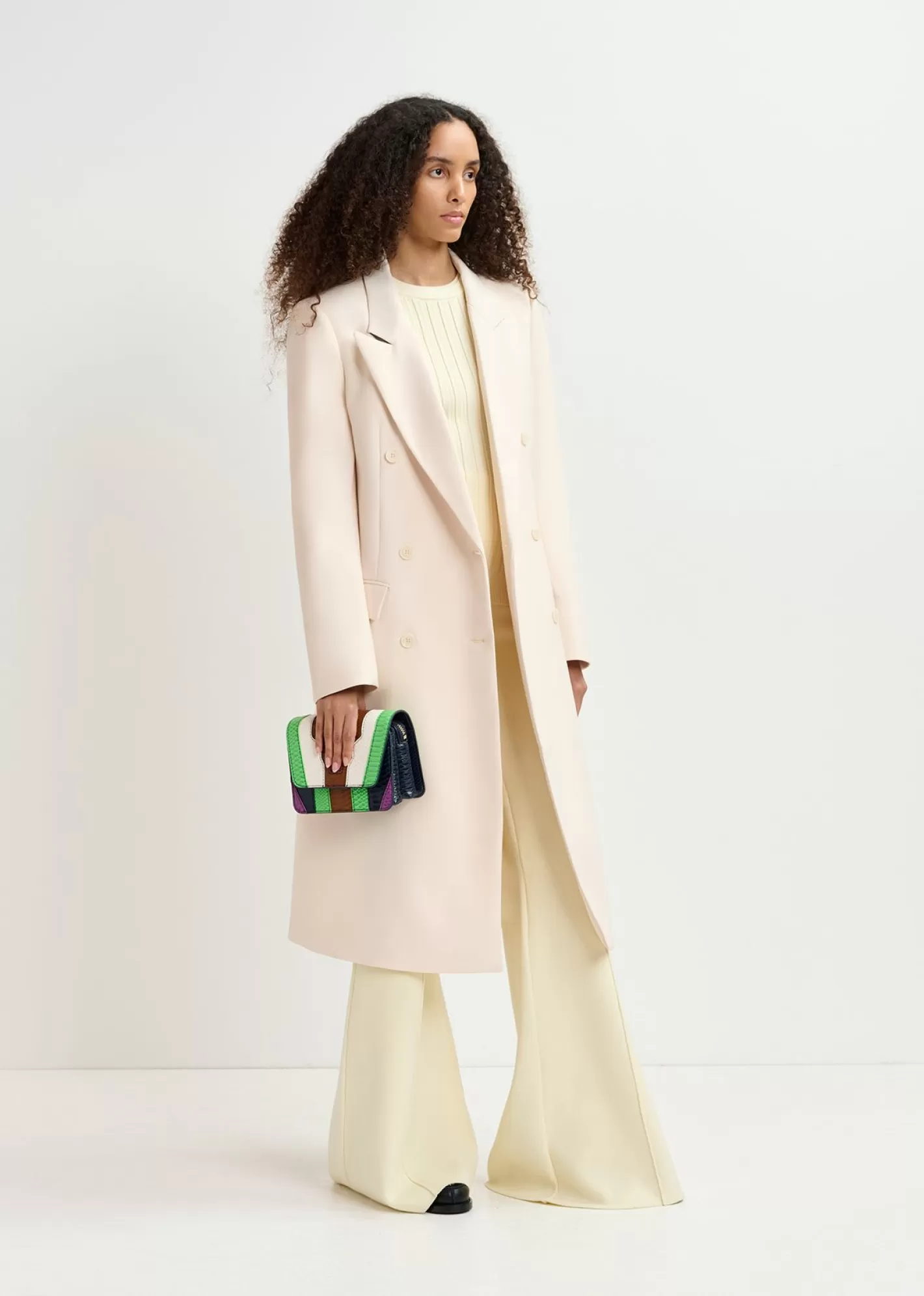 Online Navy blue, green and brown snake-effect faux leather shoulder bag Fall 2024 Collection | Bags