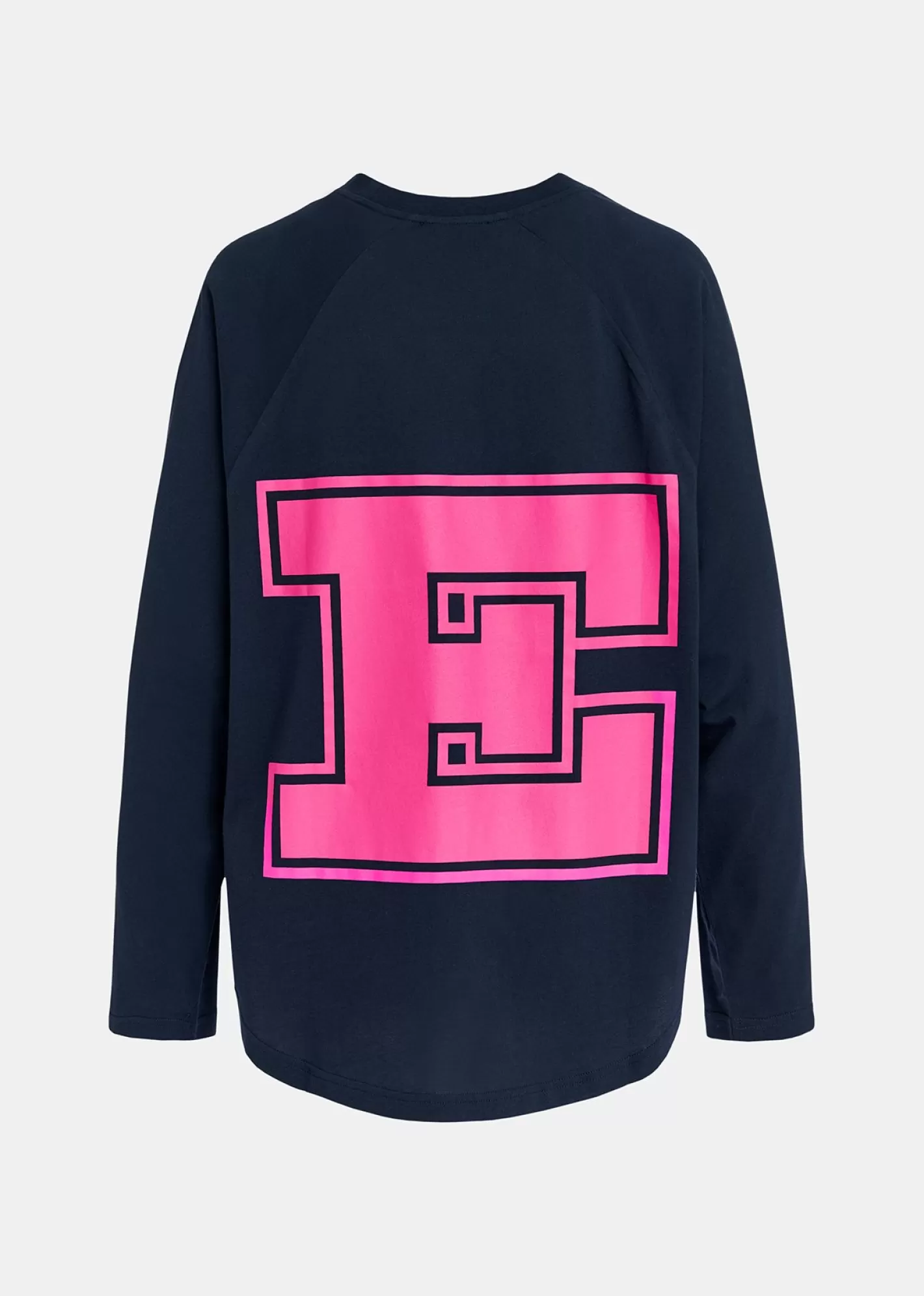 Cheap Navy blue organic cotton long-sleeved T-shirt with logo print Fall 2024 Collection | Loungewear