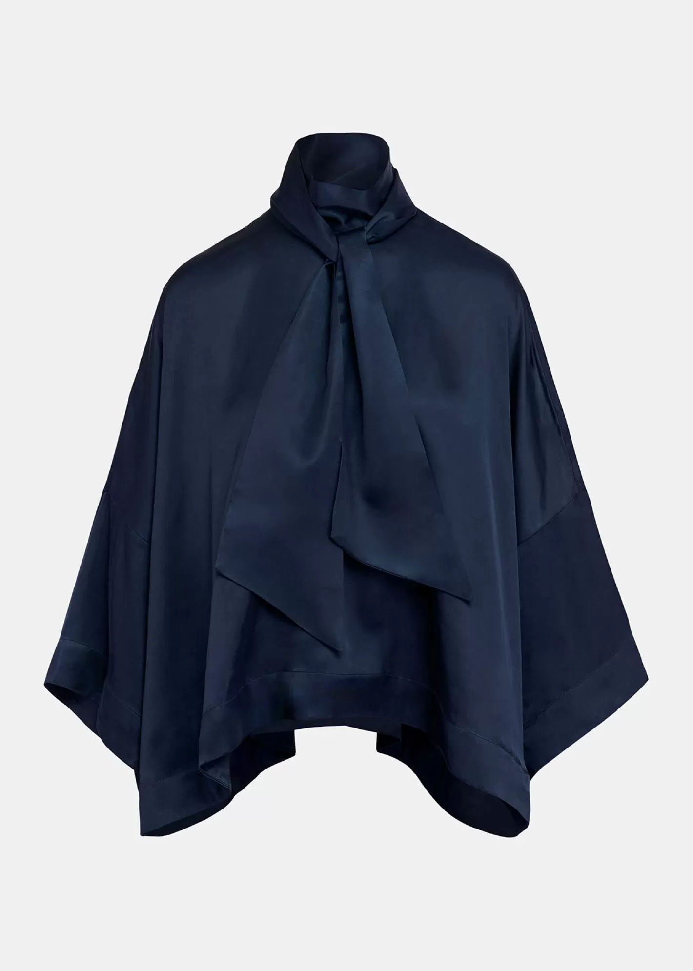 Best Navy blue oversized top with pussy bow Fall 2024 Collection | Tops & Blouses