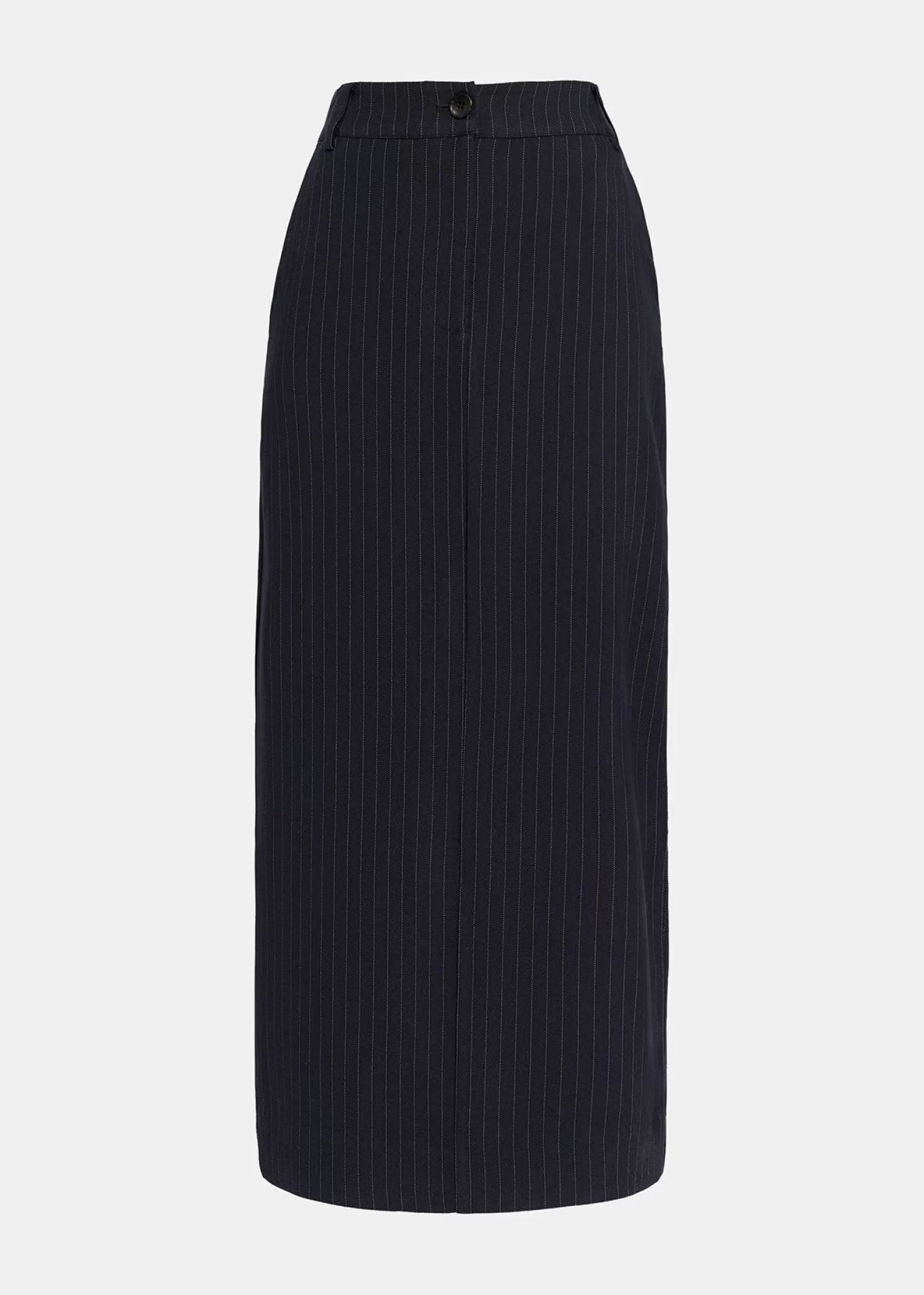 Best Sale Navy blue pinstriped straight-cut maxi skirt Fall 2024 Collection | Skirts