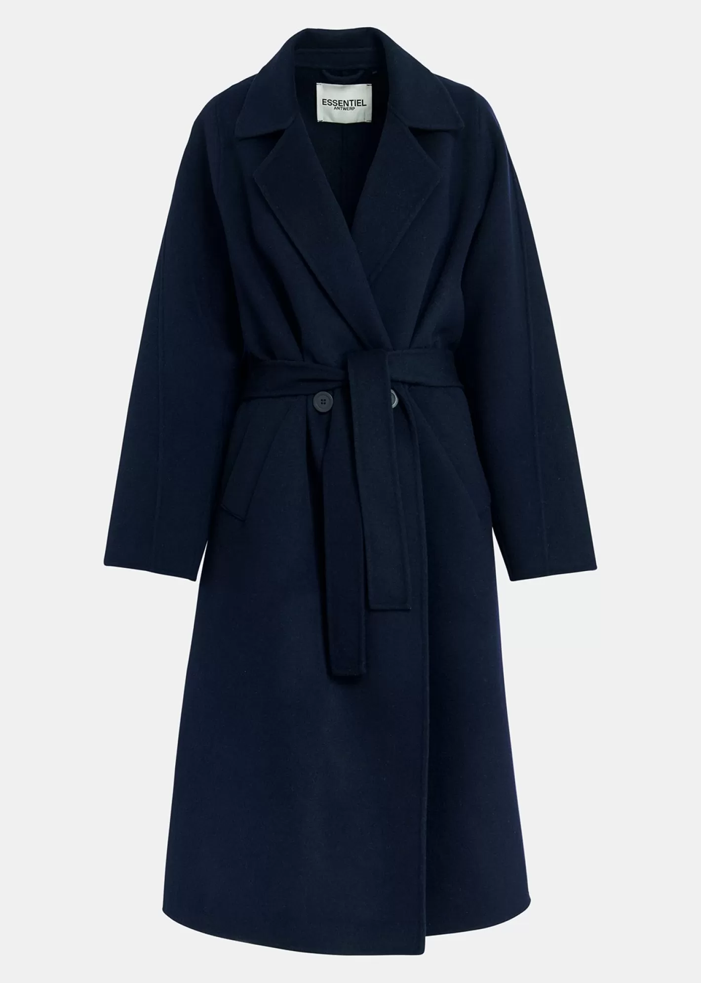 Best Navy blue wool belted coat Fall 2024 Collection | Coats & Jackets