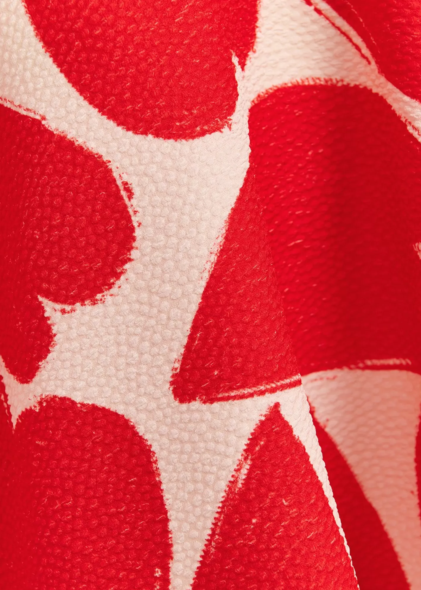 Store Off-white and red oversized top with stand-up collar Fall 2024 Collection | Tops & Blouses