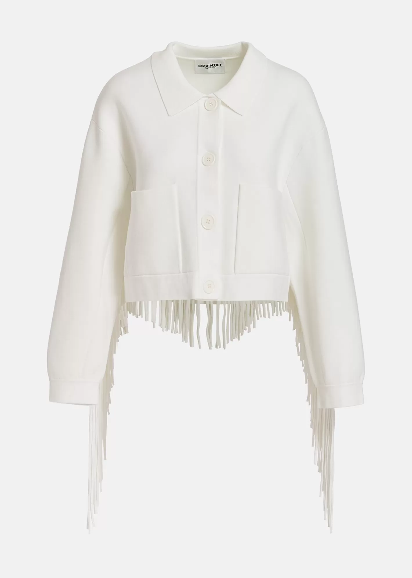 Shop knitted jacket with fringes Fall 2024 Collection | Partywear