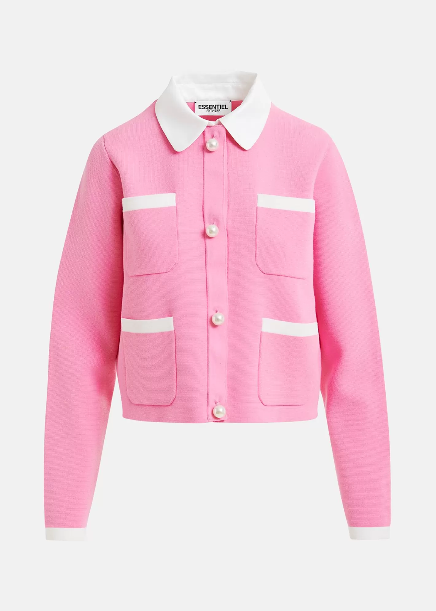 Outlet Pink knitted jacket with pearl buttons Coats & Jackets