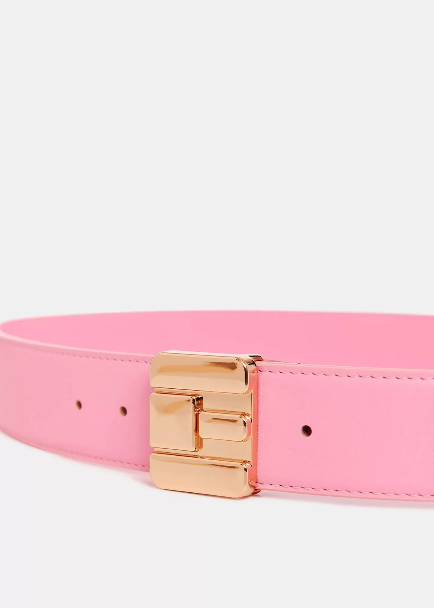 Flash Sale Pink leather belt with E-shaped buckle Fall 2024 Collection | Belts