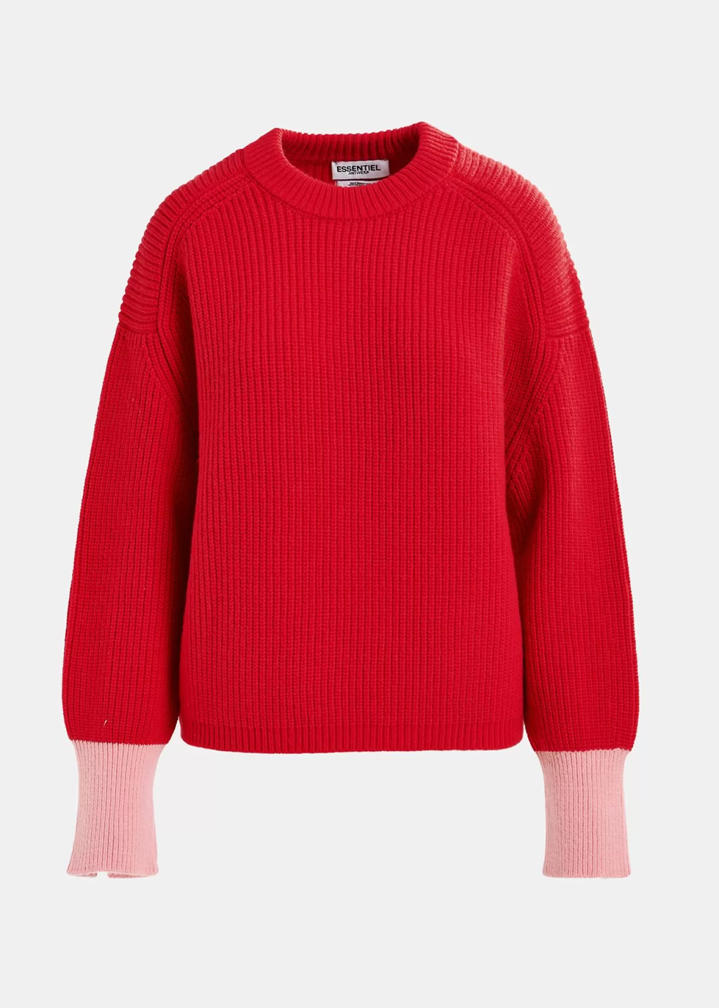 Best Sale Red knit sweater with contrasting cuffs Fall 2024 Collection | Sweaters & Cardigans