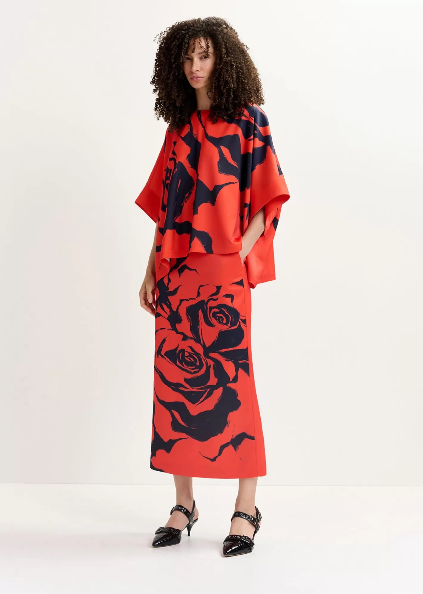 Cheap Red maxi-length skirt with floral print Fall 2024 Collection | Prints