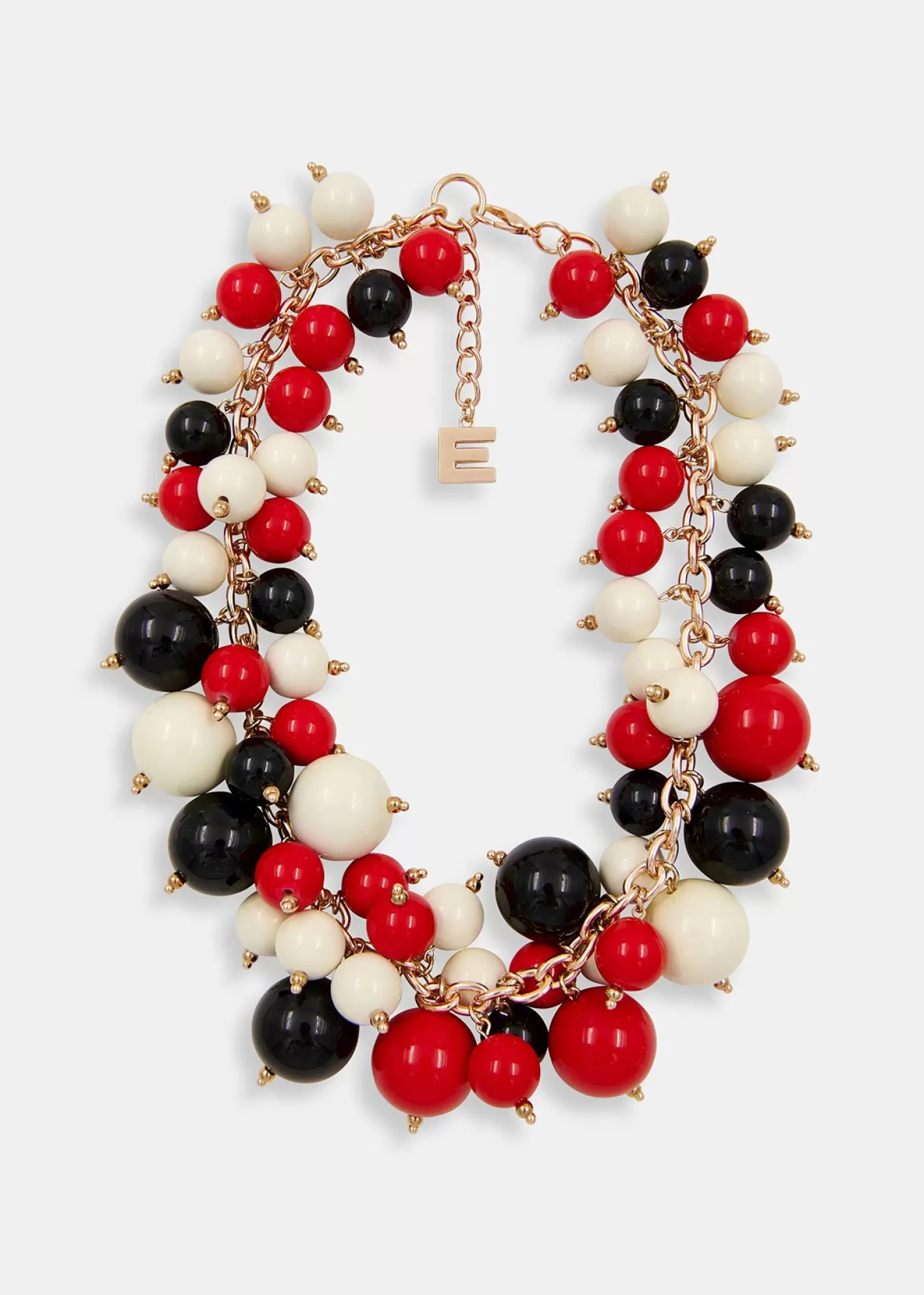 Cheap Red, off-white and black sphere-strung chain necklace Fall 2024 Collection | Jewelry