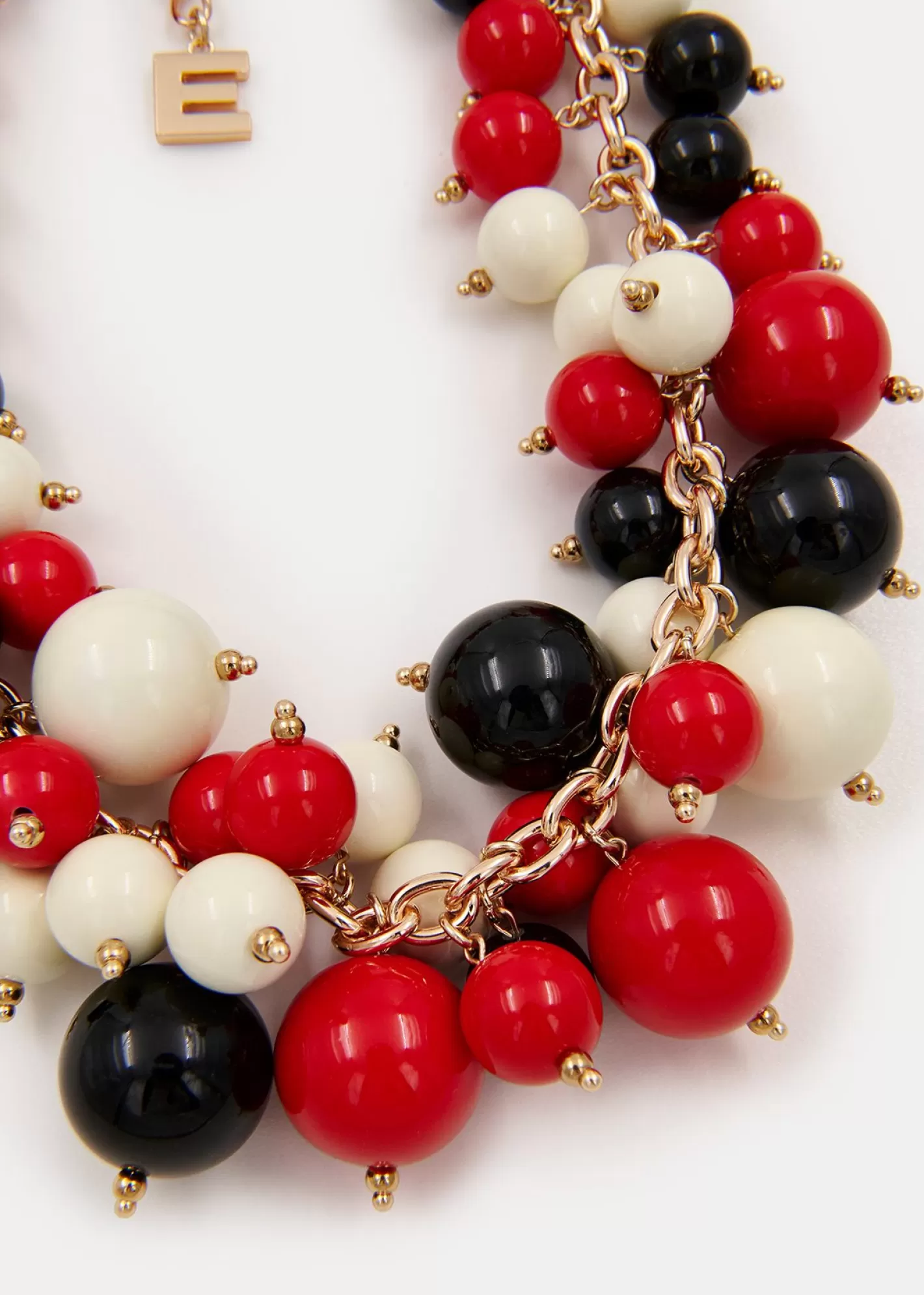 Cheap Red, off-white and black sphere-strung chain necklace Fall 2024 Collection | Jewelry