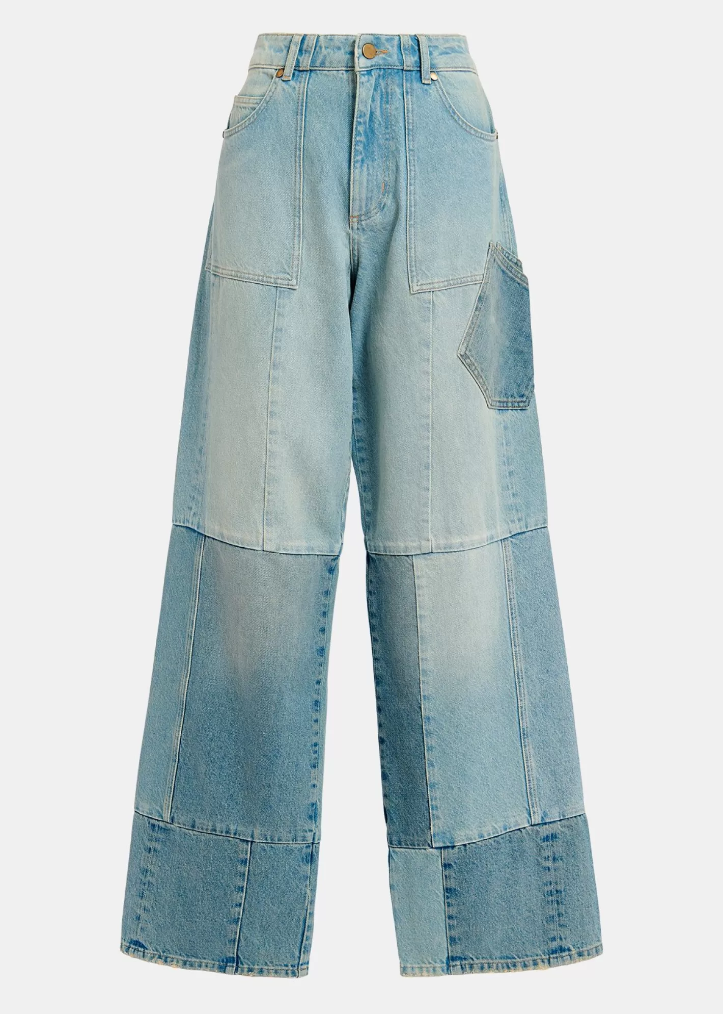 Clearance Straight-leg patchwork jeans Fall 2024 Collection | Denim