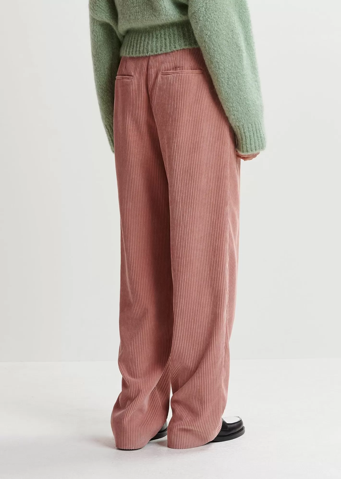 Best Vintage pink corduroy tapered-leg pants Fall 2024 Collection | Pants & Shorts