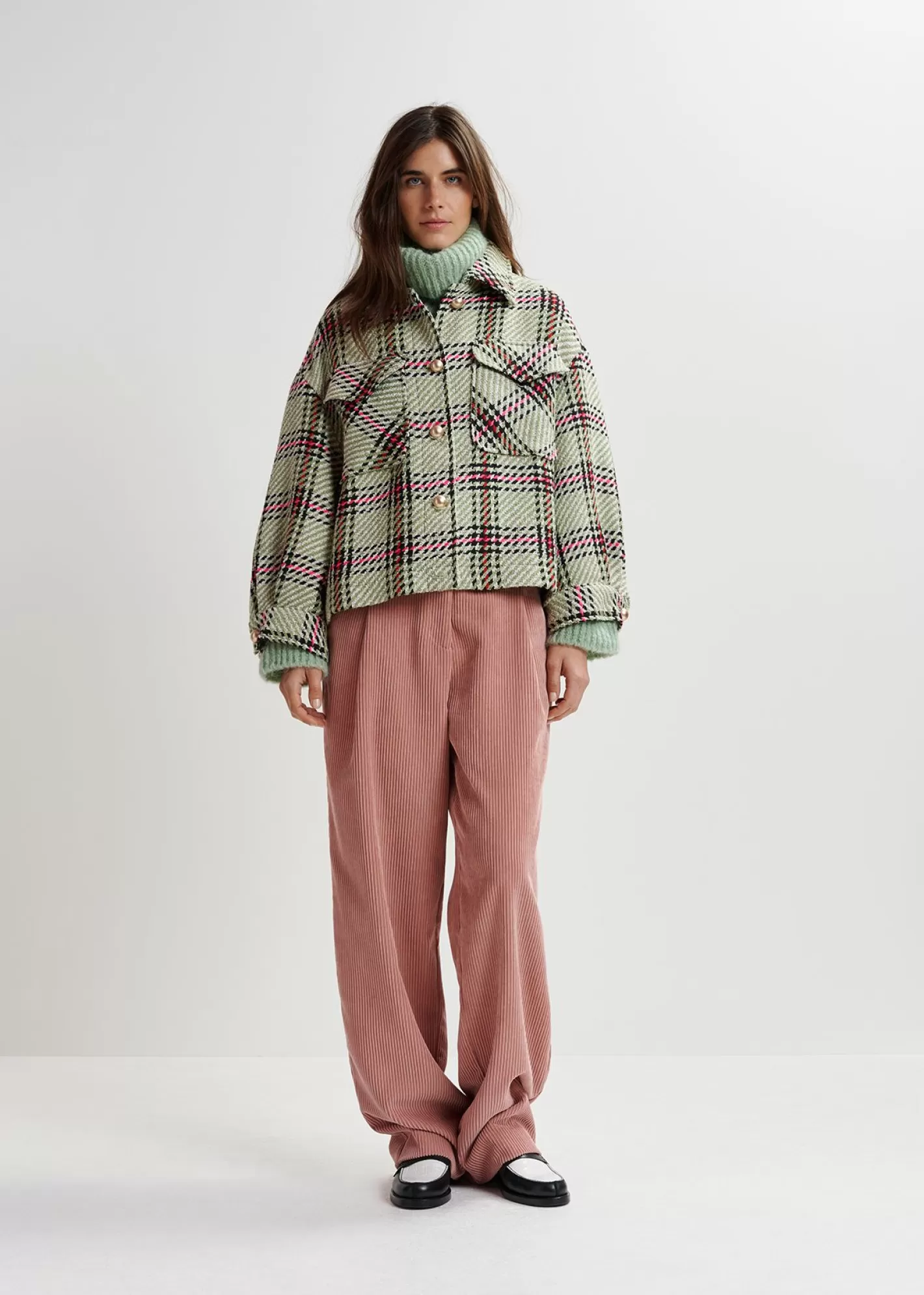 Best Vintage pink corduroy tapered-leg pants Fall 2024 Collection | Pants & Shorts
