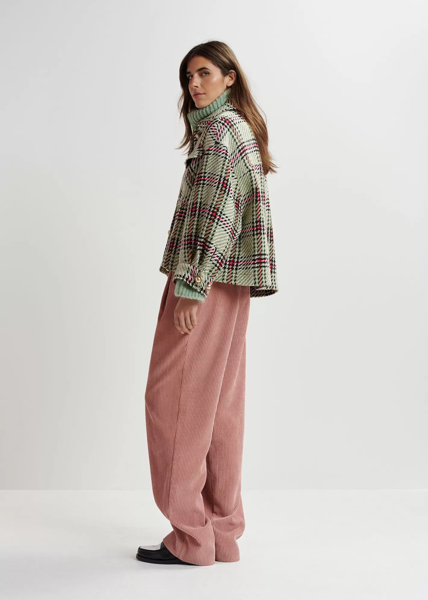Best Vintage pink corduroy tapered-leg pants Fall 2024 Collection | Pants & Shorts