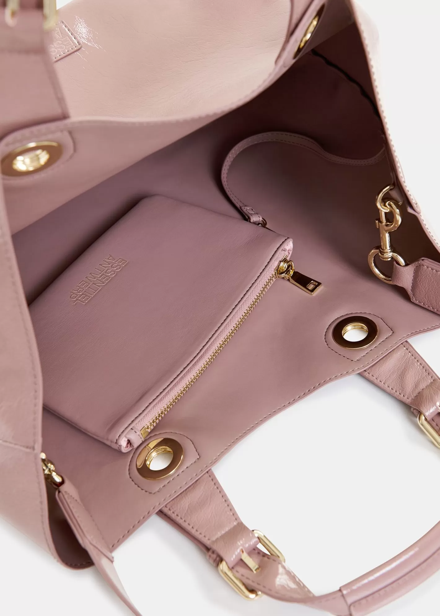 Best Vintage pink faux patent-leather shopper bag Fall 2024 Collection | Bags