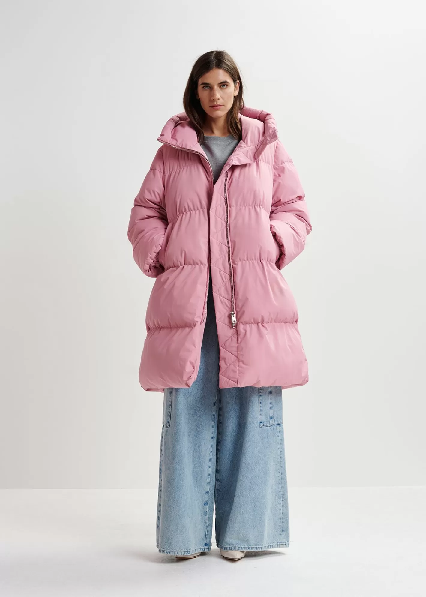 Online Vintage pink hooded puffer coat Coats & Jackets